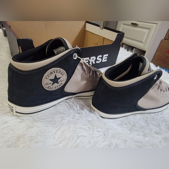 Converse Men's Black and White Mid-Top Sneakers - Picture 6 of 14